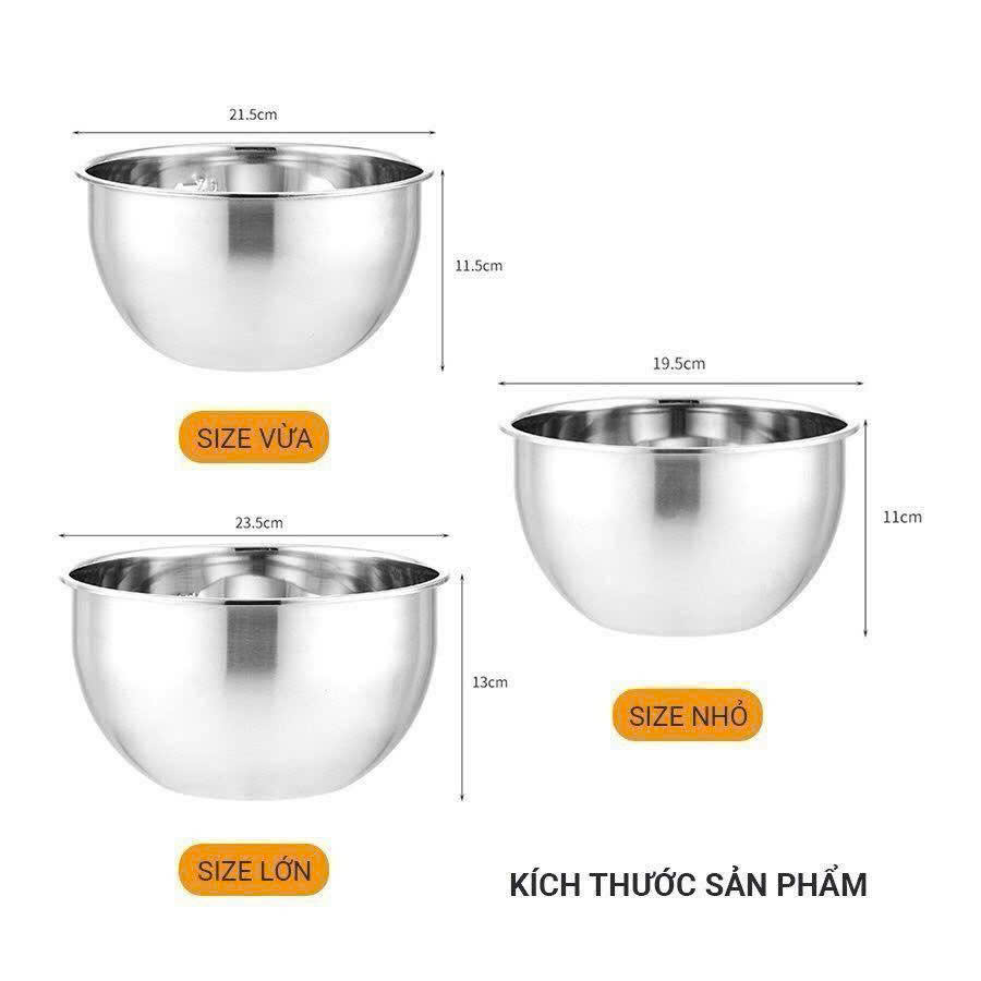 Bộ 3 Thố Trộn Inox Cao Cấp