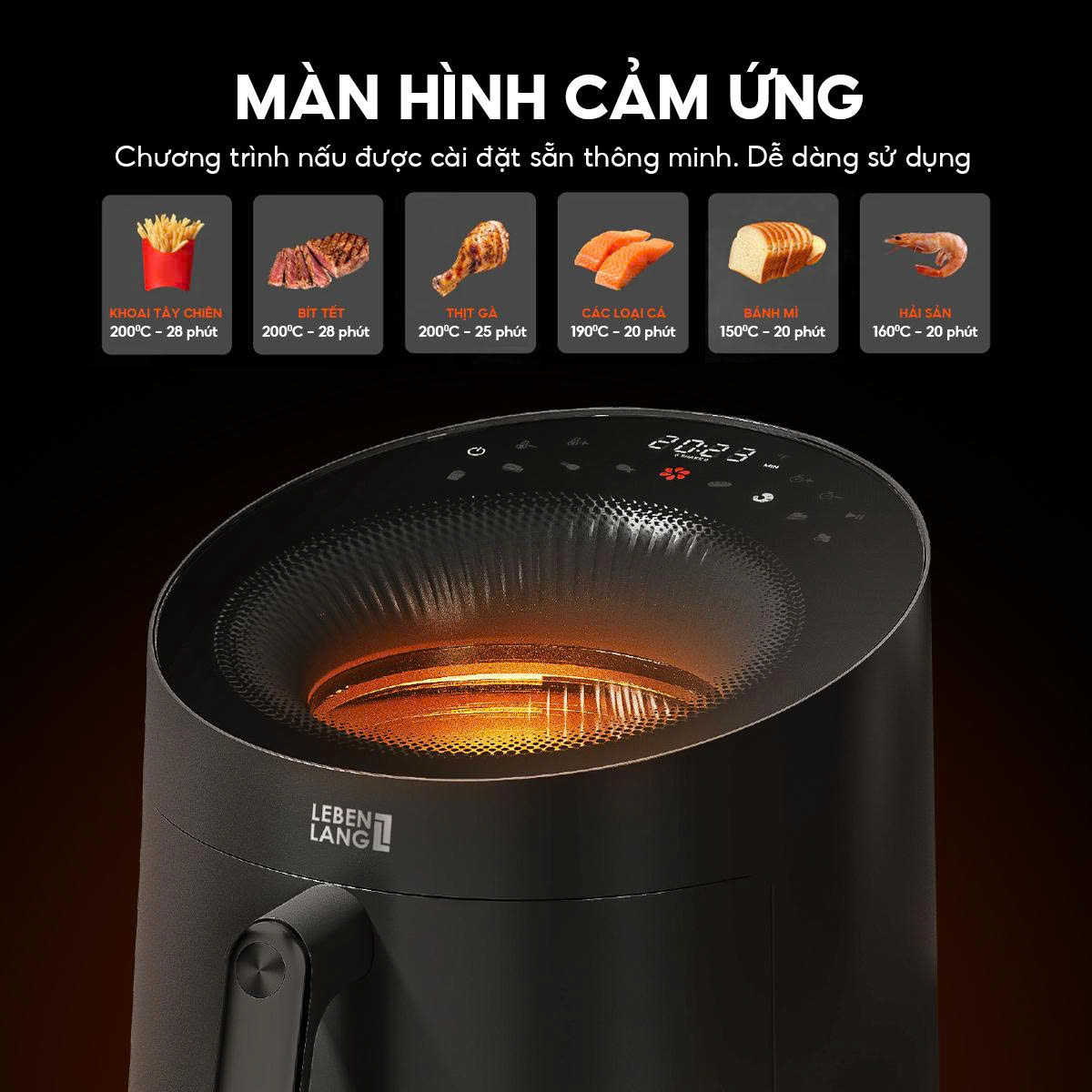 Nồi Chiên Không Dầu Lebenlang 5L – 1500W