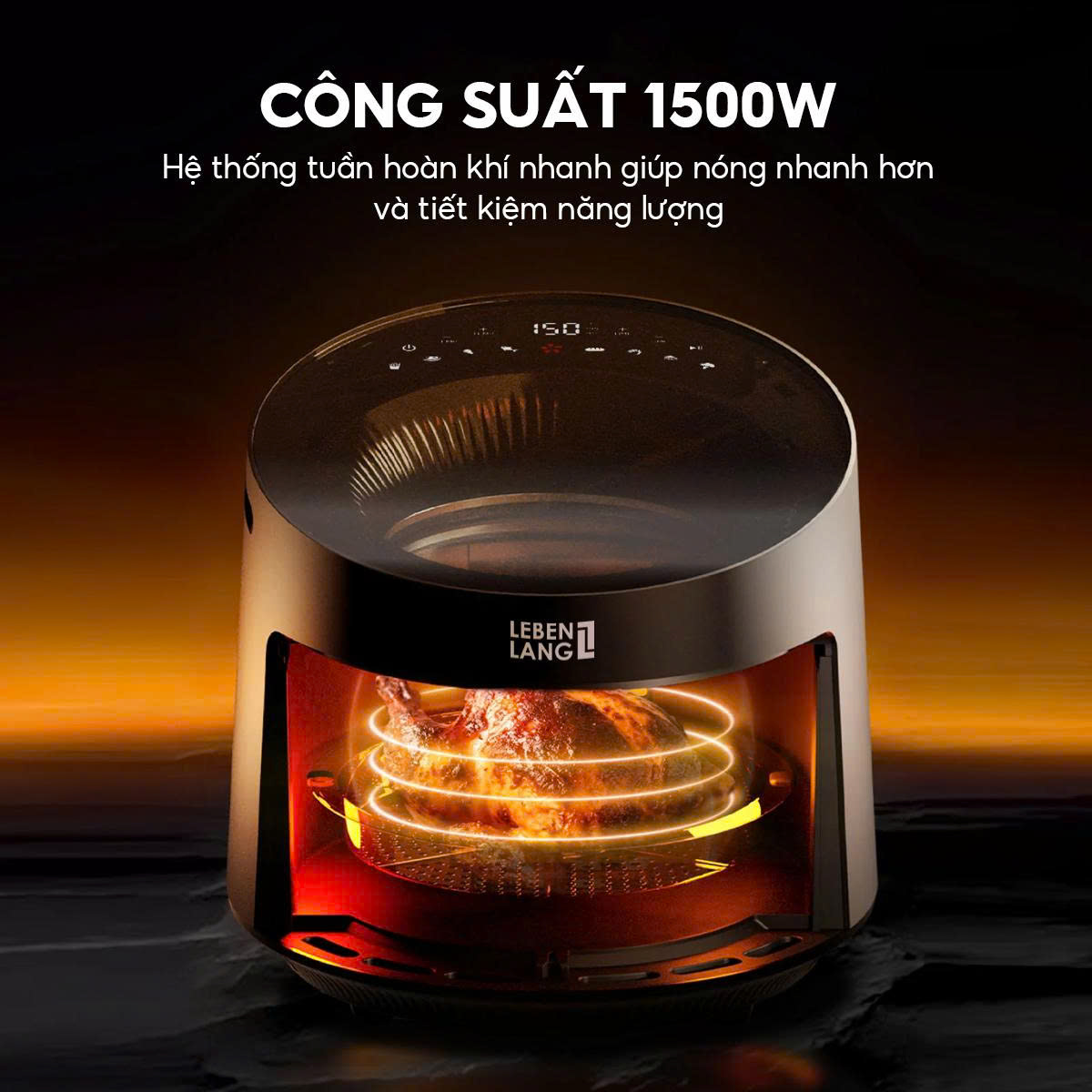 Nồi Chiên Không Dầu Lebenlang 5L – 1500W
