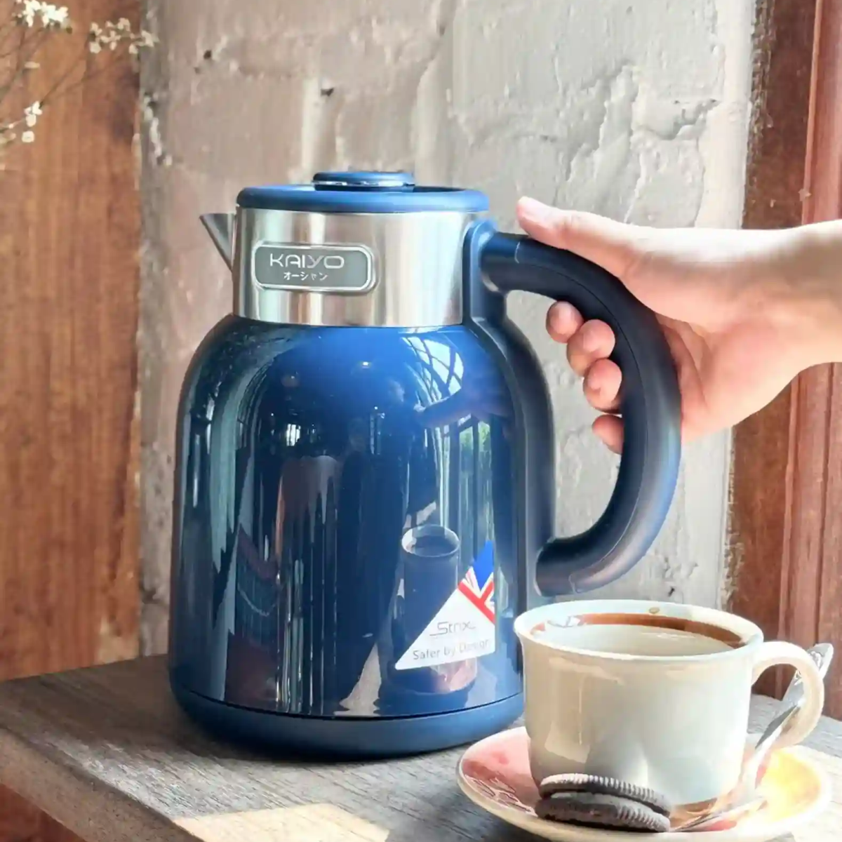 Ấm Siêu Tốc 2 Lớp Kaiyo 1.5L – Inox 304, Đế Strix UK