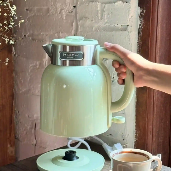 Ấm Siêu Tốc 2 Lớp Kaiyo 1.5L – Inox 304, Đế Strix UK