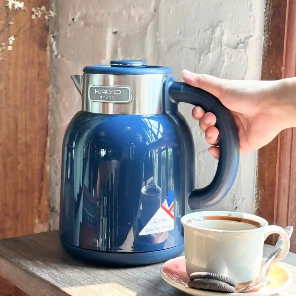 Ấm Siêu Tốc 2 Lớp Kaiyo 1.5L – Inox 304, Đế Strix UK