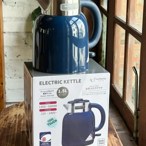 Ấm Siêu Tốc 2 Lớp Kaiyo 1.5L – Inox 304, Đế Strix UK