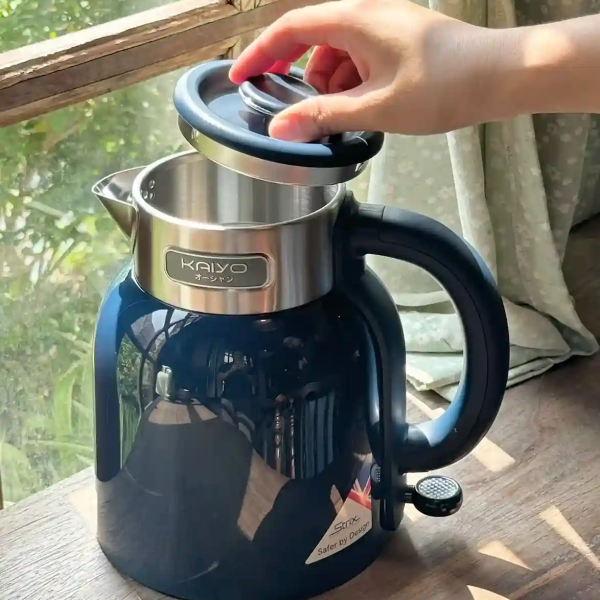 Ấm Siêu Tốc 2 Lớp Kaiyo 1.5L – Inox 304, Đế Strix UK