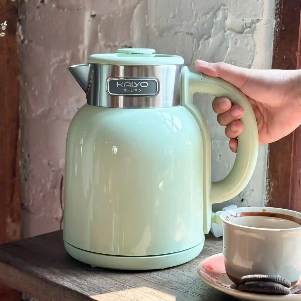 Ấm Siêu Tốc 2 Lớp Kaiyo 1.5L – Inox 304, Đế Strix UK