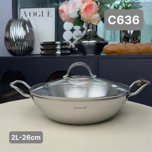Chảo Xào Sâu Lòng Hai Quai Chockmen 26cm CKM636