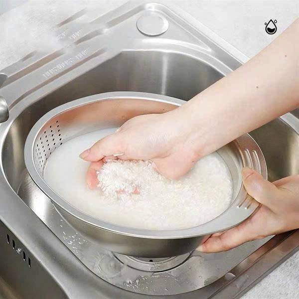 Chậu Vo Gạo, Lọc Rửa Đa Năng Inox 304 Size 24cm NC63