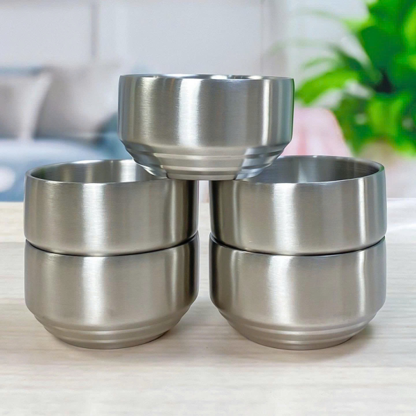 Set 5 chén Inox 304 đúc nguyên khối 