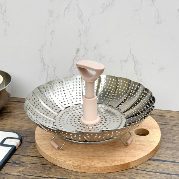 Vỉ Hấp Inox 304 Có Tay Cầm Chống Nóng Mirai