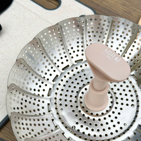 Vỉ Hấp Inox 304 Có Tay Cầm Chống Nóng Mirai