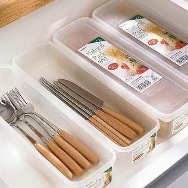 Hộp Nhựa Đựng Thìa Dĩa  Mỳ Ý Nhật Bản 1100ml