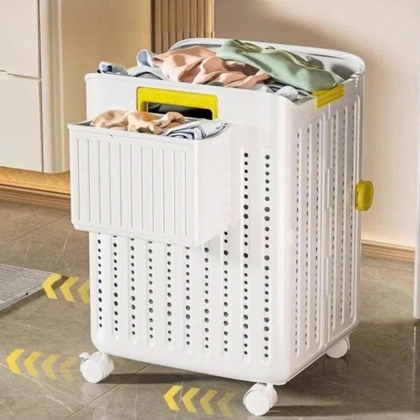 Giỏ Đựng Đồ Gấp Gọn Có Bánh Xe & Ngăn Mini GHA511